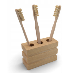 Stojak drewniany na szczotki do zębów - wysoka jakość - 3 otwory